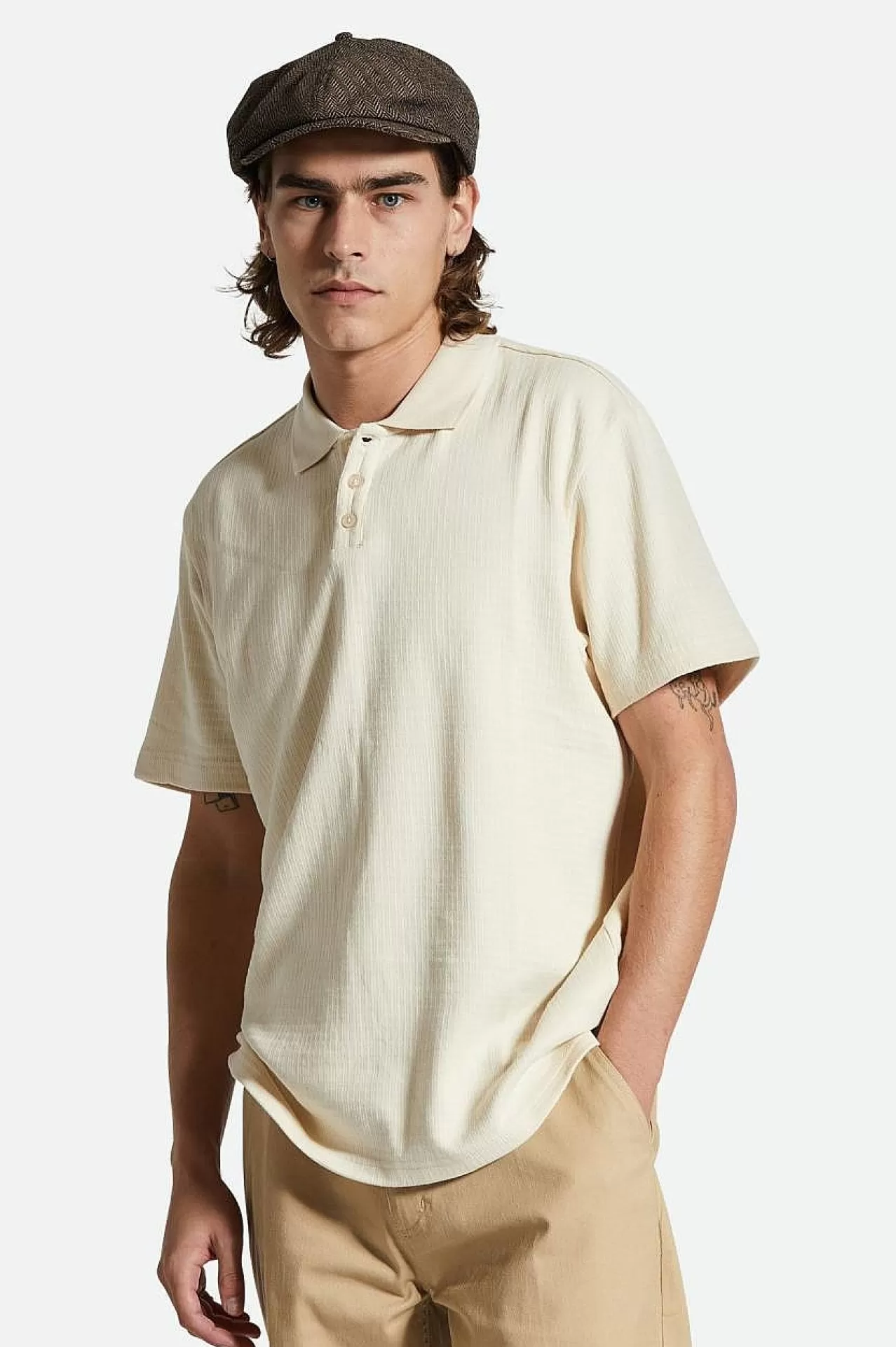 Brixton Waffel-Kurzarm-Poloshirt<Männer Strickwaren Und Hoodies